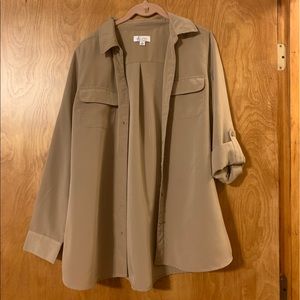 Faux silk Denim&Co button up